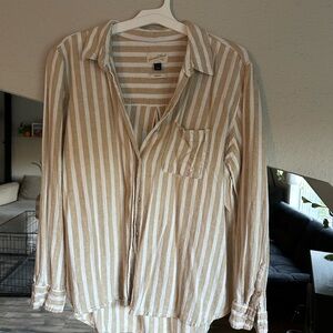 Universal Thread Beige and White Striped Jacket
